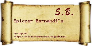 Spiczer Barnabás névjegykártya